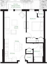 One Bedroom B1A